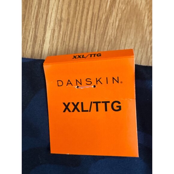 Danskin Leggings XXL Womens Navy Camo High Waist With Side Pockets NEW - Picture 6 of 9